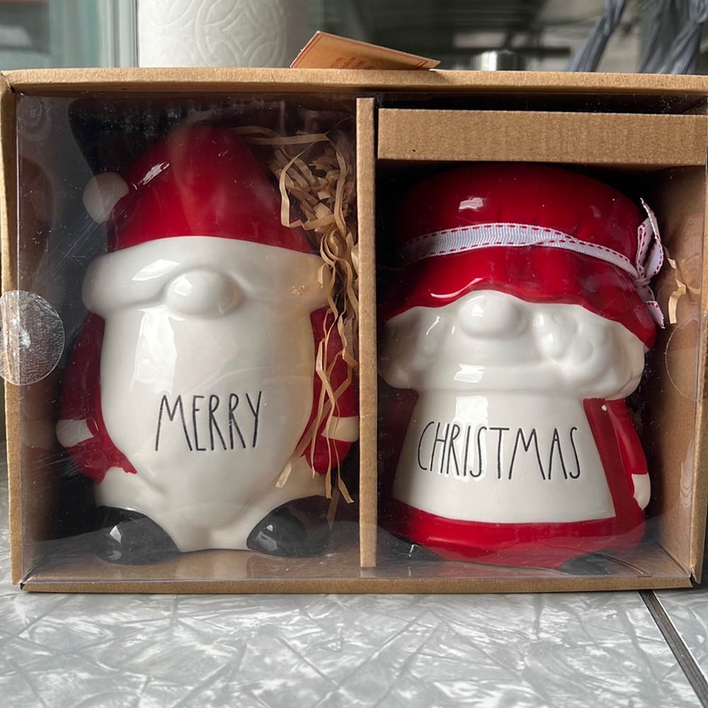 Rae Dunn Mr and Mrs clause figures. Very cute.  NWT About 6 inches tall.